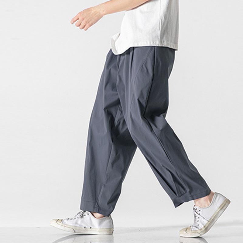 Buddha Stones Pantaloni cargo harem da uomo estivi con coulisse alla caviglia e tasche - image 12