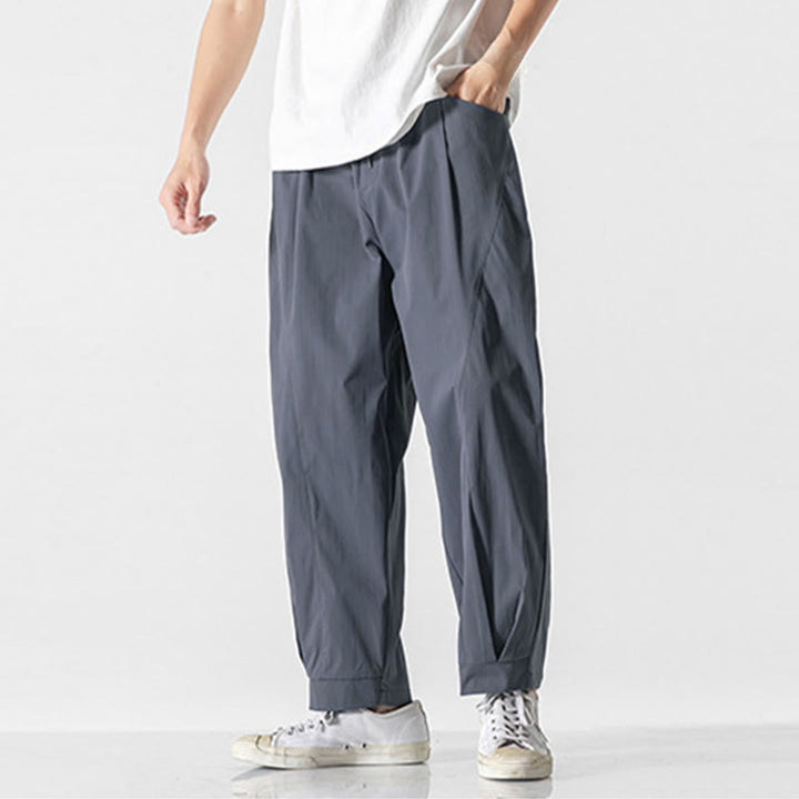 Buddha Stones Pantaloni cargo harem da uomo estivi con coulisse alla caviglia e tasche - image 14