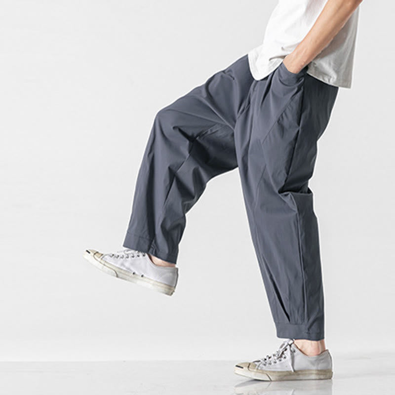 Buddha Stones Pantaloni cargo harem da uomo estivi con coulisse alla caviglia e tasche - image 15
