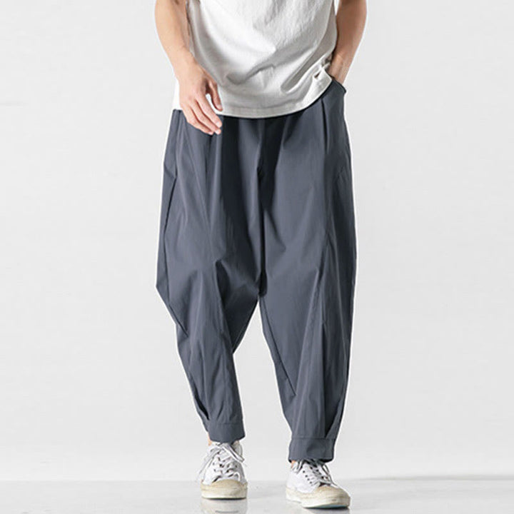 Buddha Stones Pantaloni cargo harem da uomo estivi con coulisse alla caviglia e tasche - image 13