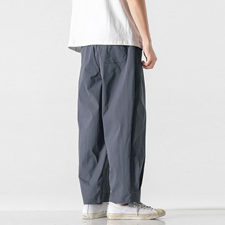 Buddha Stones Pantaloni cargo harem da uomo estivi con coulisse alla caviglia e tasche - image 11
