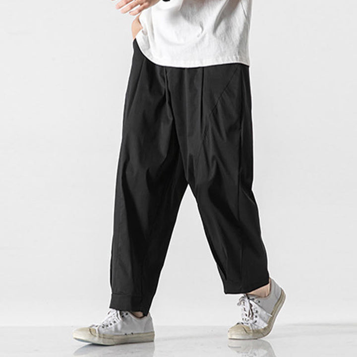 Buddha Stones Pantaloni cargo harem da uomo estivi con coulisse alla caviglia e tasche - image 17