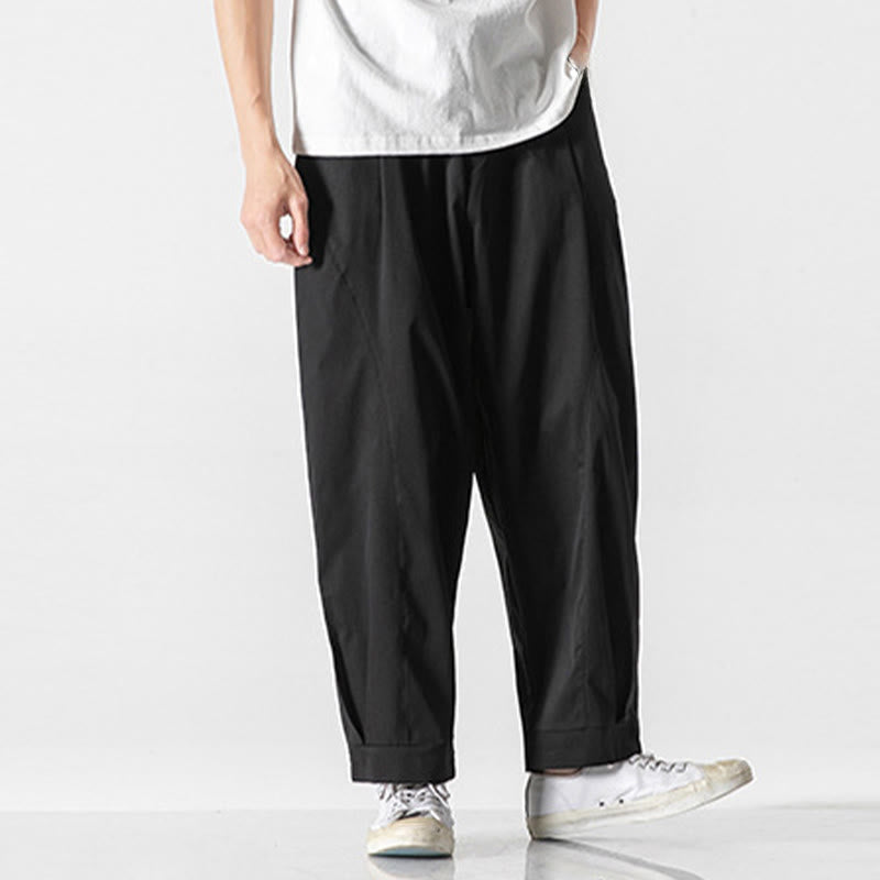 Buddha Stones Pantaloni cargo harem da uomo estivi con coulisse alla caviglia e tasche - image 20