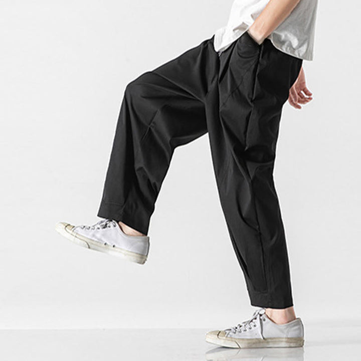 Buddha Stones Pantaloni cargo harem da uomo estivi con coulisse alla caviglia e tasche - image 22