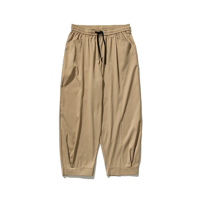 Buddha Stones Pantaloni cargo harem da uomo estivi con coulisse alla caviglia e tasche - image 7