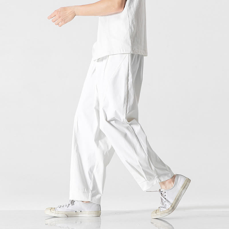 Buddha Stones Pantaloni cargo harem da uomo estivi con coulisse alla caviglia e tasche - image 27