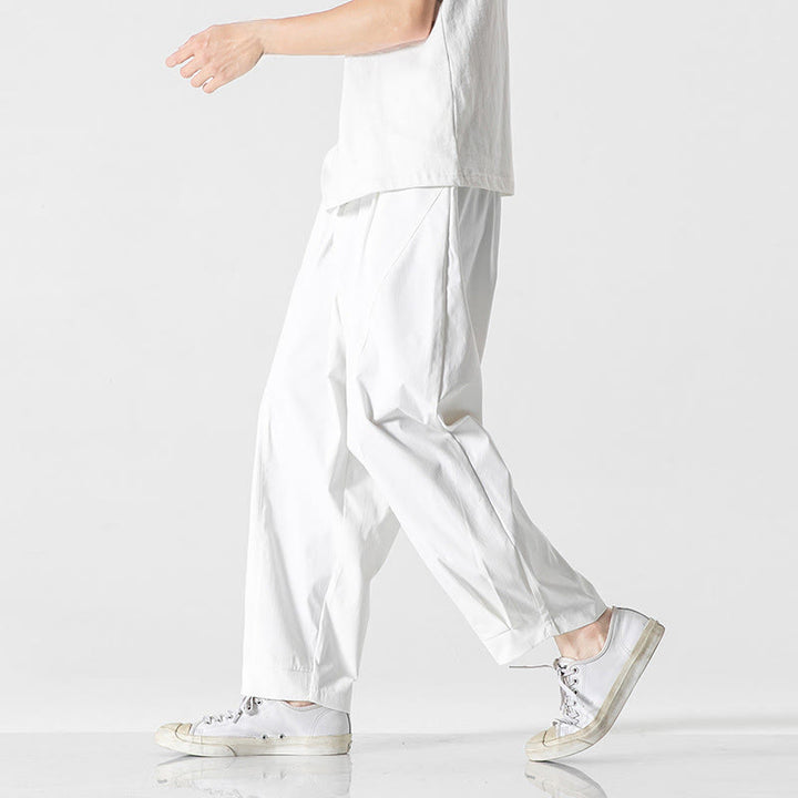 Buddha Stones Pantaloni cargo harem da uomo estivi con coulisse alla caviglia e tasche - image 27