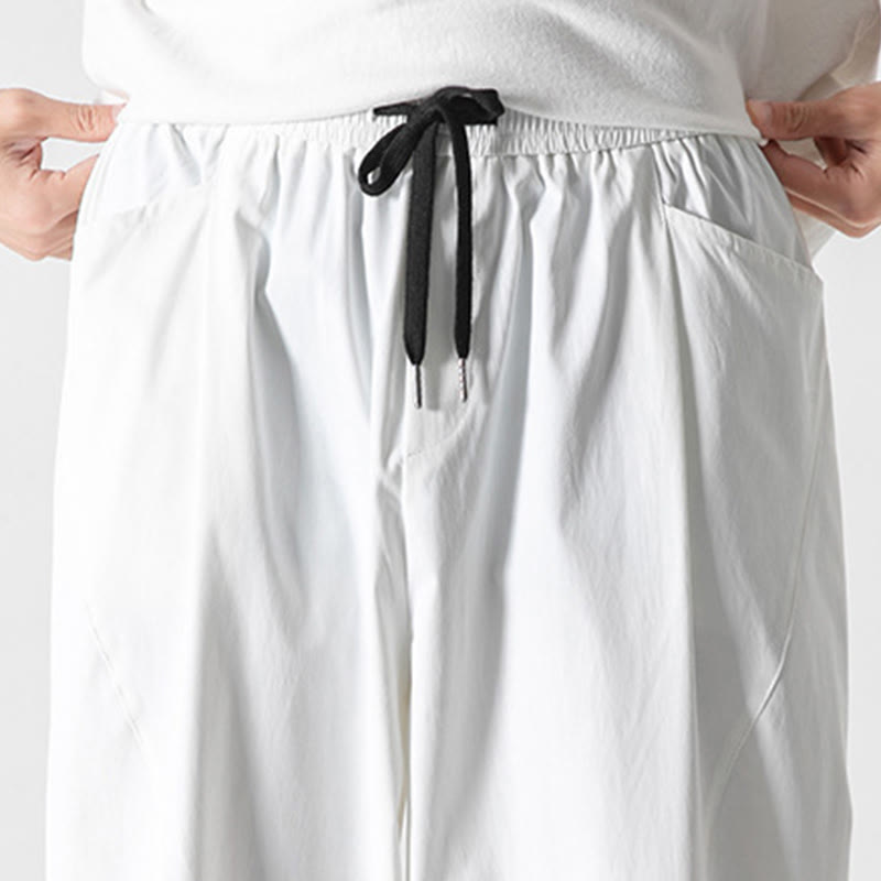 Buddha Stones Pantaloni cargo harem da uomo estivi con coulisse alla caviglia e tasche - image 34