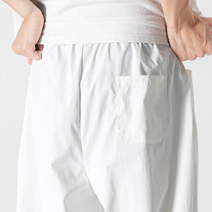 Buddha Stones Pantaloni cargo harem da uomo estivi con coulisse alla caviglia e tasche - image 35