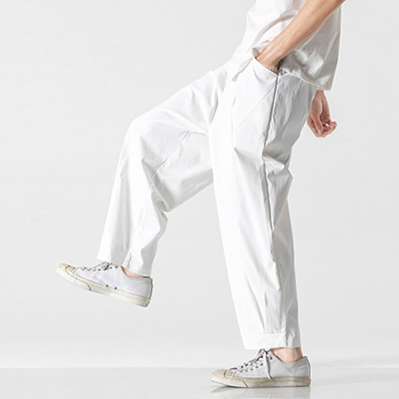 Buddha Stones Pantaloni cargo harem da uomo estivi con coulisse alla caviglia e tasche - image 32