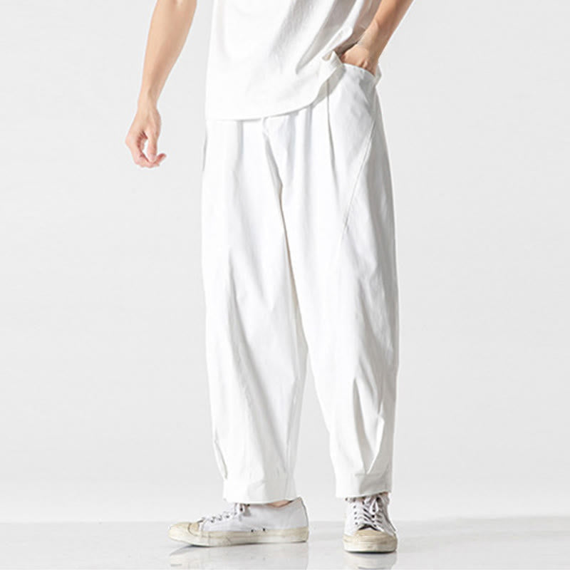 Buddha Stones Pantaloni cargo harem da uomo estivi con coulisse alla caviglia e tasche - image 26