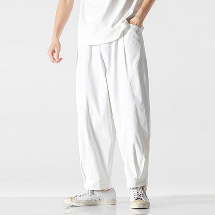 Buddha Stones Pantaloni cargo harem da uomo estivi con coulisse alla caviglia e tasche - image 26