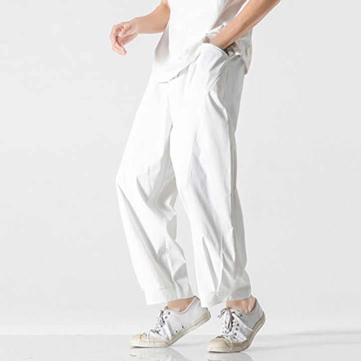 Buddha Stones Pantaloni cargo harem da uomo estivi con coulisse alla caviglia e tasche - image 30