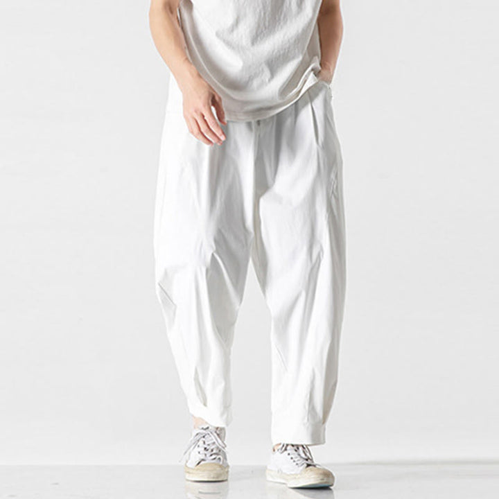 Buddha Stones Pantaloni cargo harem da uomo estivi con coulisse alla caviglia e tasche - image 31
