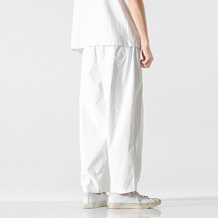 Buddha Stones Pantaloni cargo harem da uomo estivi con coulisse alla caviglia e tasche - image 28