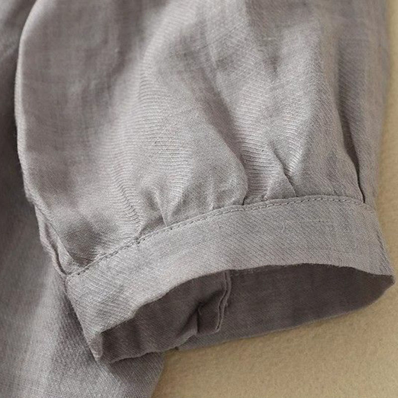 Buddha Stones Camicia da donna con maniche a tre quarti, scollo rotondo e bottoni semplici - image 4