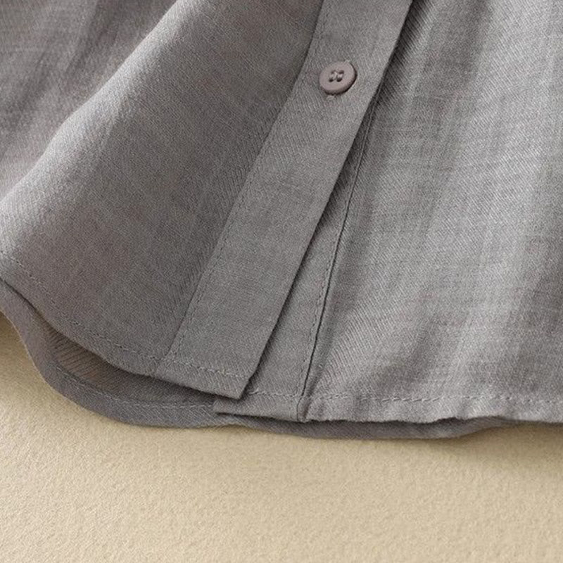 Buddha Stones Camicia da donna con maniche a tre quarti, scollo rotondo e bottoni semplici - image 3