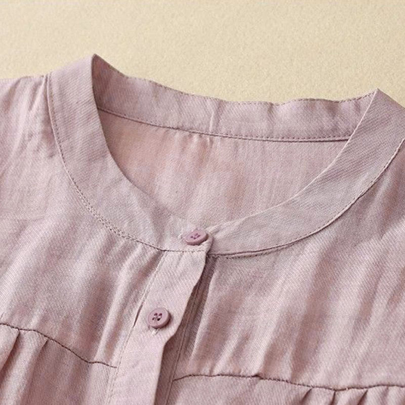 Buddha Stones Camicia da donna con maniche a tre quarti, scollo rotondo e bottoni semplici - image 11