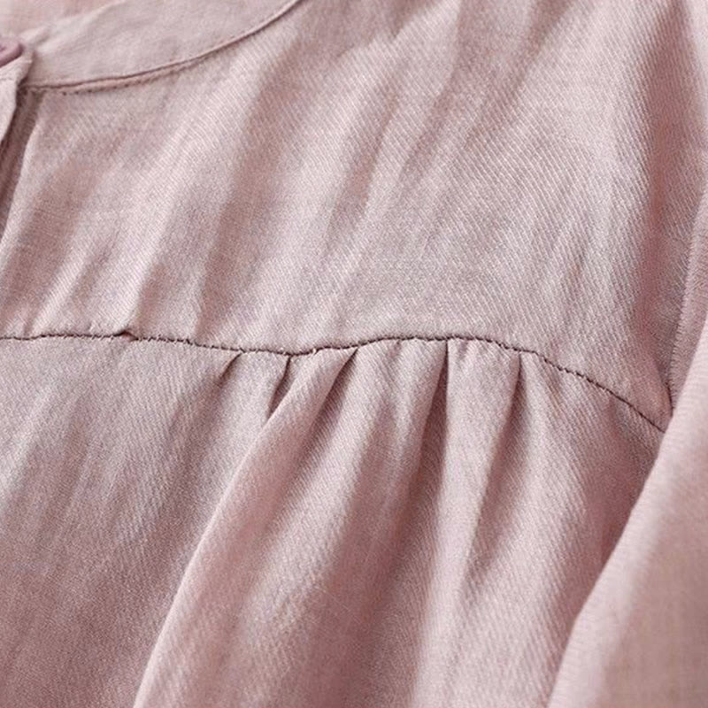 Buddha Stones Camicia da donna con maniche a tre quarti, scollo rotondo e bottoni semplici - image 12