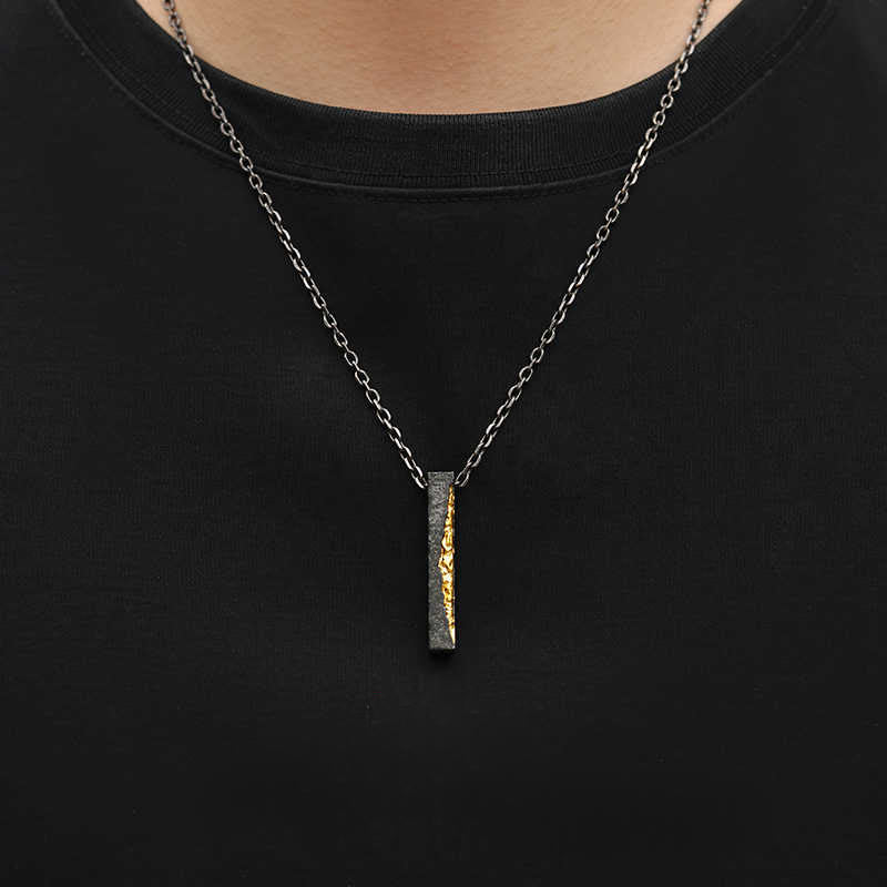 Buddha Stones Collana con ciondolo Om Mani Padme Hum della saggezza in argento sterling 999 e oro 999 - image 9