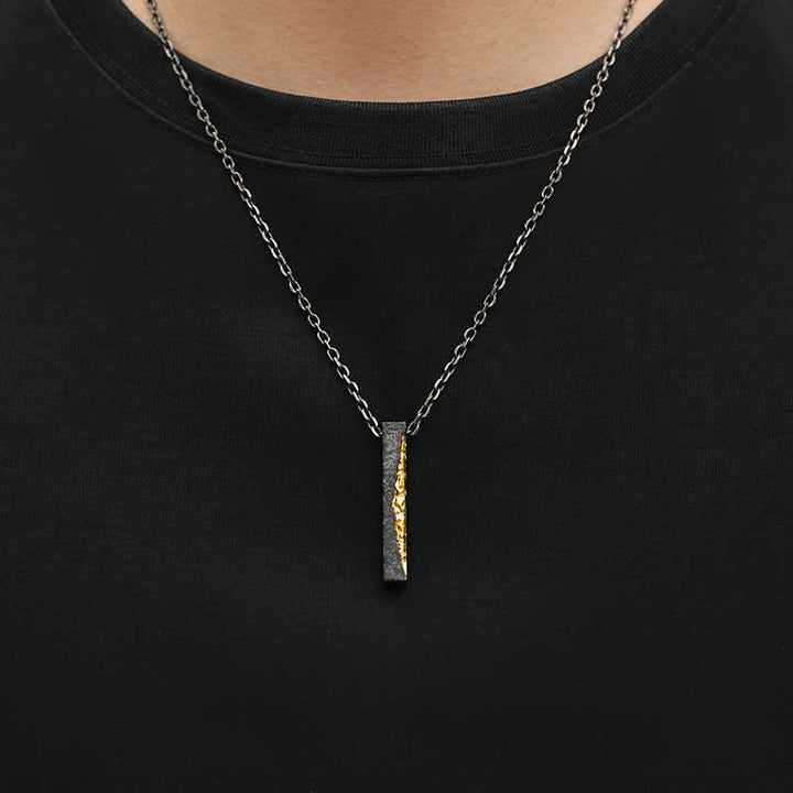 Buddha Stones Collana con ciondolo Om Mani Padme Hum della saggezza in argento sterling 999 e oro 999 - image 9