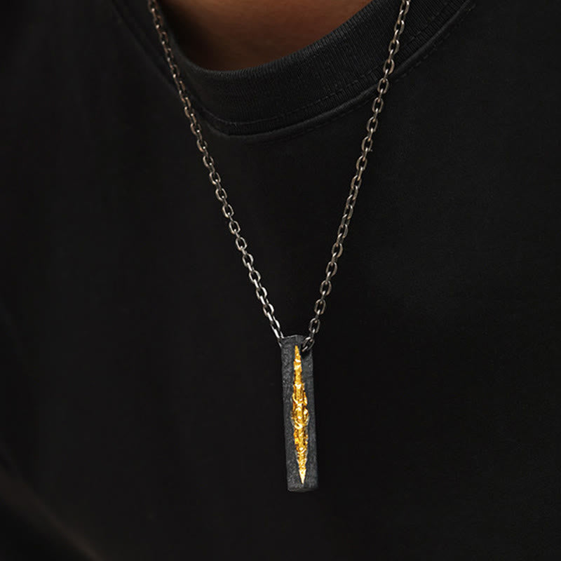 Buddha Stones Collana con ciondolo Om Mani Padme Hum della saggezza in argento sterling 999 e oro 999 - image 10