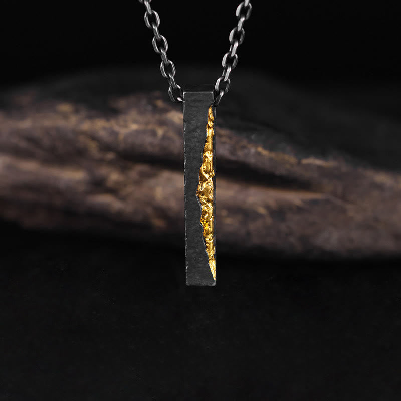 Buddha Stones Collana con ciondolo Om Mani Padme Hum della saggezza in argento sterling 999 e oro 999 - image 3