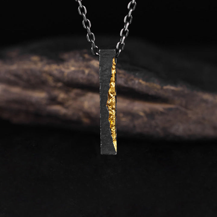 Buddha Stones Collana con ciondolo Om Mani Padme Hum della saggezza in argento sterling 999 e oro 999 - image 3