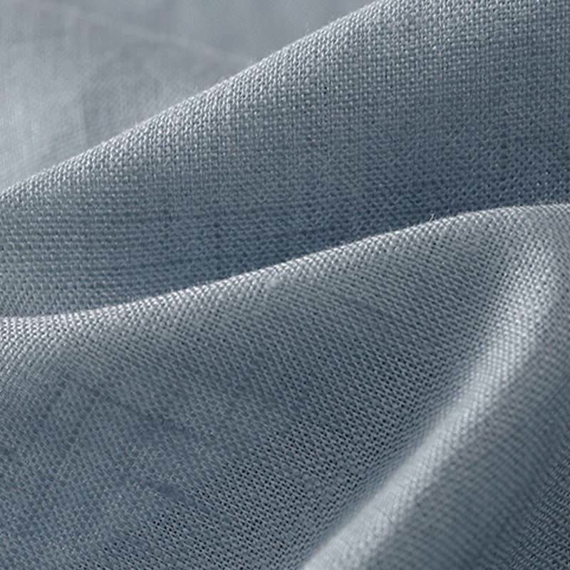 Buddha Stones Camicia da donna in cotone con colletto alto, manica corta, tinta unita, bottoni a rana e tasca - image 8