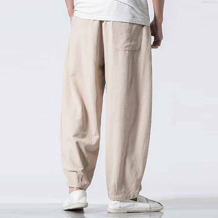 Buddha Stones Pantaloni da uomo in cotone con coulisse elastica in vita, alla caviglia, con tasche - image 22