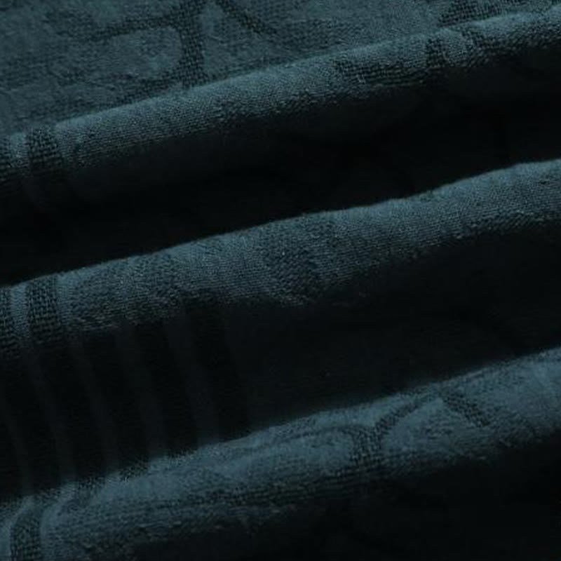 Buddha Stones Camicia da uomo in cotone a mezza manica con bottoni a rana e motivo floreale estivo - image 2