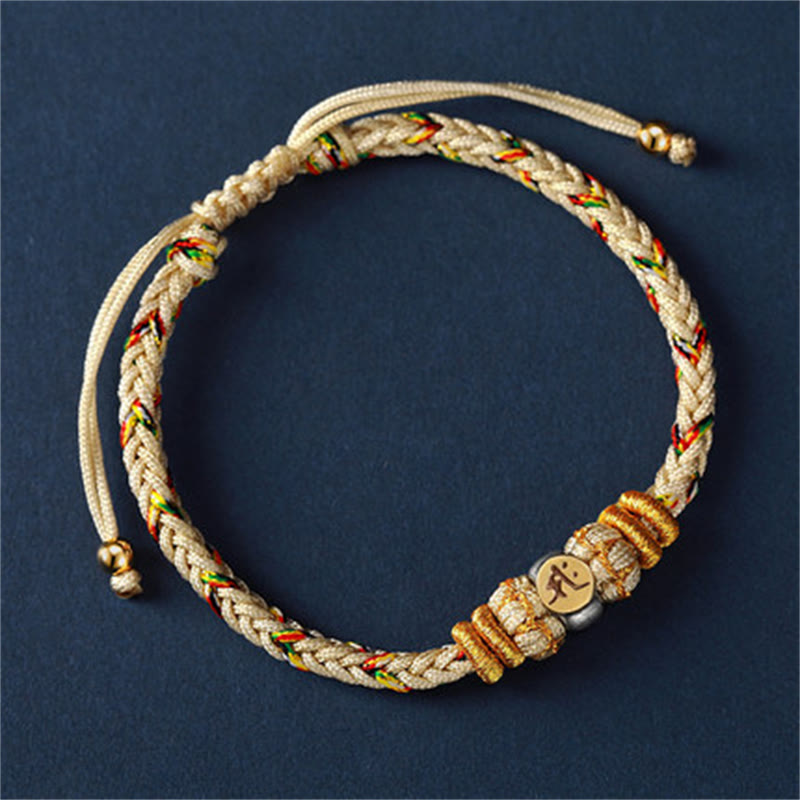 Braccialetto in corda intrecciata in argento con pietre Buddha Stones, zodiaco cinese, Buddha natale - Cavallo (misura del braccialetto 18-28 cm) - image 16