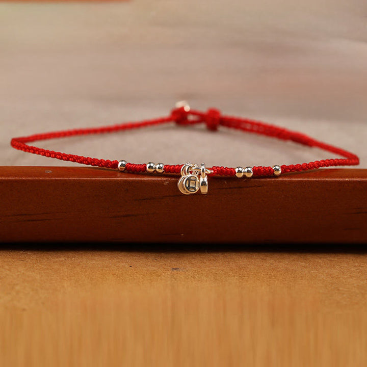 Buddha Stones Cavigliera ultra sottile con design a forma di monete in argento sterling 925, realizzata a mano e resistente - image 2