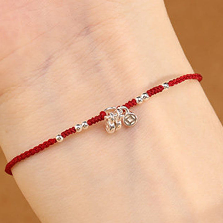 Buddha Stones Cavigliera ultra sottile con design a forma di monete in argento sterling 925, realizzata a mano e resistente - image 8