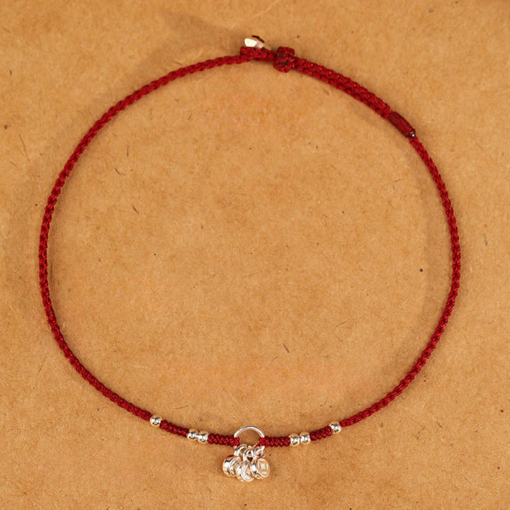 Buddha Stones Cavigliera ultra sottile con design a forma di monete in argento sterling 925, realizzata a mano e resistente - image 5