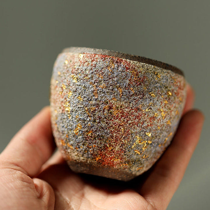 Buddha Stones Tazza da tè in ceramica con pesce koi Arowana dorato, tazza da tè Kung Fu - image 2