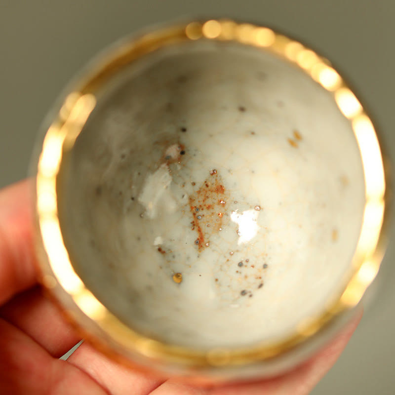 Buddha Stones Tazza da tè in ceramica con pesce koi Arowana dorato fatto a mano, tazza da tè Kung Fu, teiera - image 7