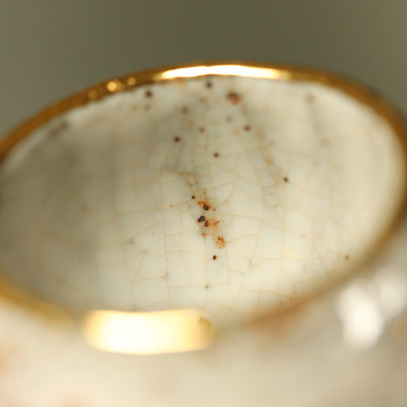 Buddha Stones Tazza da tè in ceramica con pesce koi Arowana dorato fatto a mano, tazza da tè Kung Fu, teiera - image 8