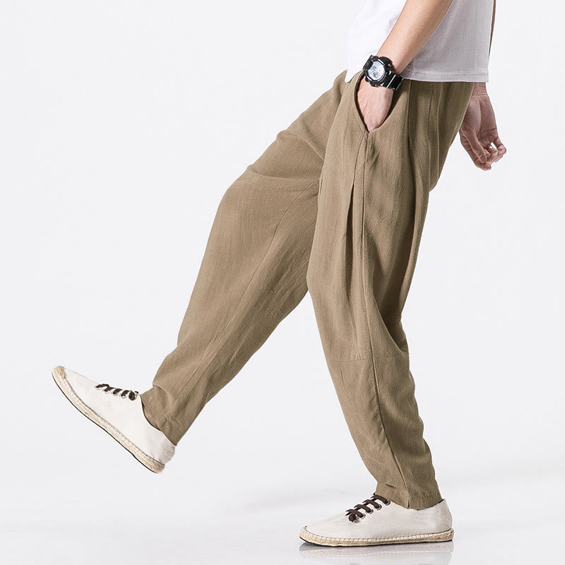 Buddha Stones Pantaloni da uomo in poliestere con coulisse elastica in vita, lunghezza caviglia, tasche - Legno robusto - US/UK/AU46, EU56 (5XL) - image 6