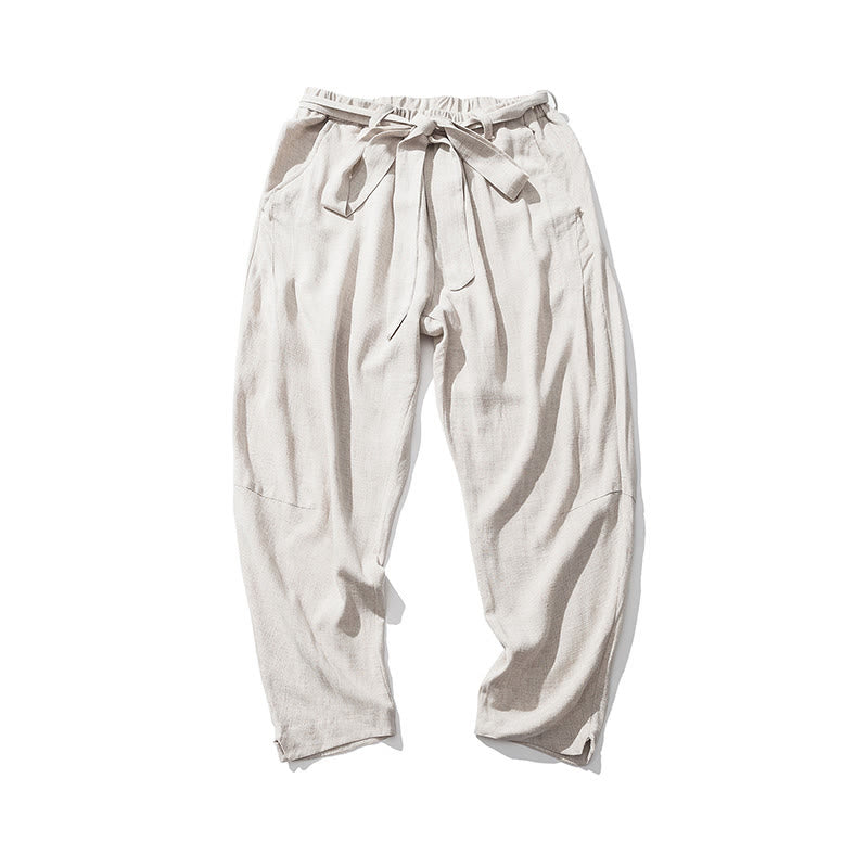 Buddha Stones Pantaloni da uomo in poliestere con coulisse elastica in vita, lunghezza caviglia, tasche - image 2