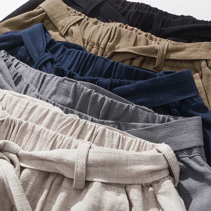Buddha Stones Pantaloni da uomo in poliestere con coulisse elastica in vita, lunghezza caviglia, tasche - image 8