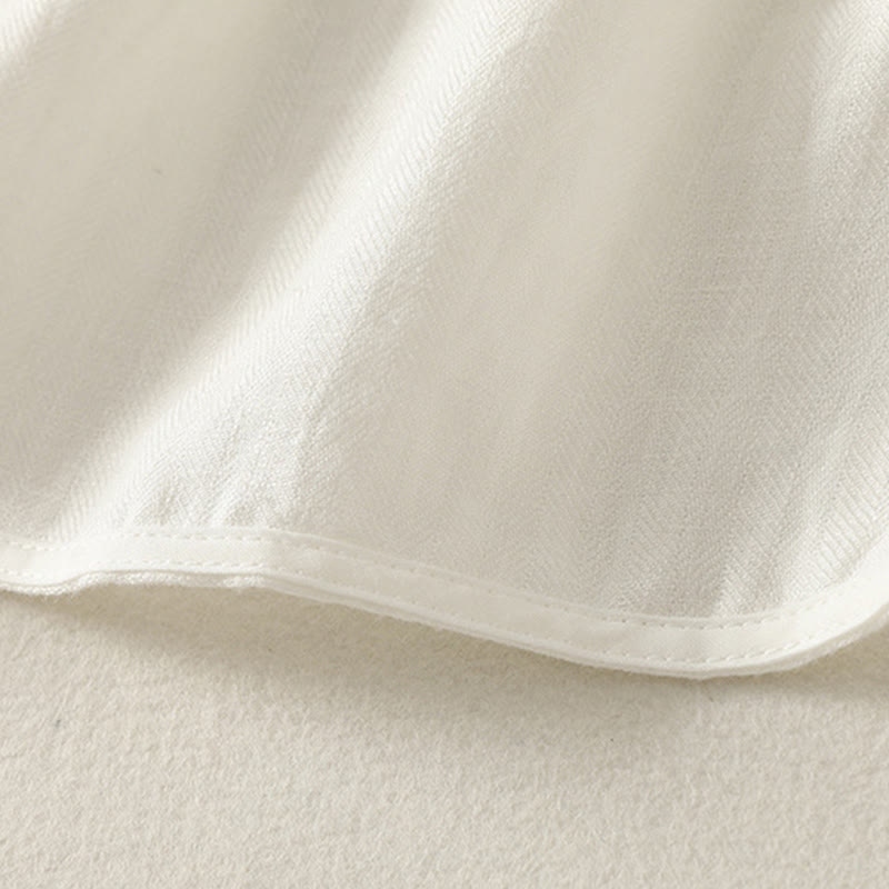 Buddha Stones Camicia da donna in cotone a maniche lunghe con scollo a V e tinta unita primaverile - image 9