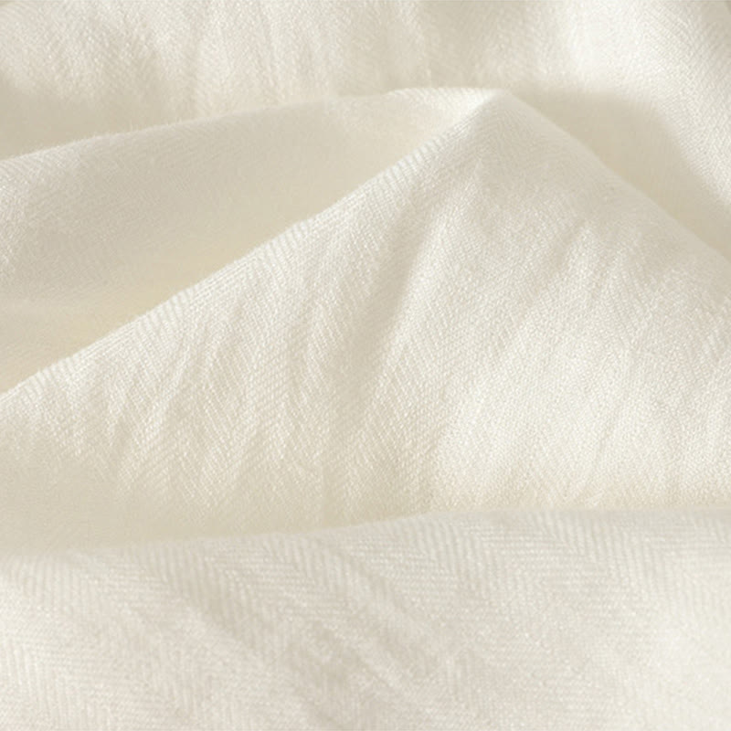 Buddha Stones Camicia da donna in cotone a maniche lunghe con scollo a V e tinta unita primaverile - image 13