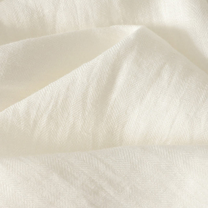 Buddha Stones Camicia da donna in cotone a maniche lunghe con scollo a V e tinta unita primaverile - image 13