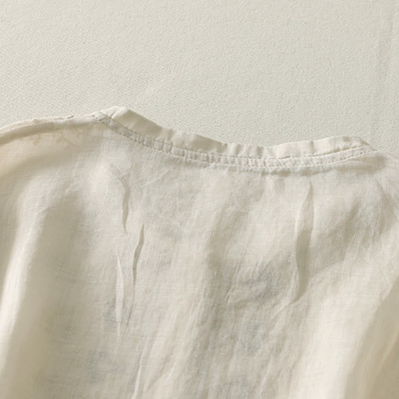 Buddha Stones Camicia da donna in poliestere con maniche corte e scollo rotondo con motivo floreale estivo - image 21