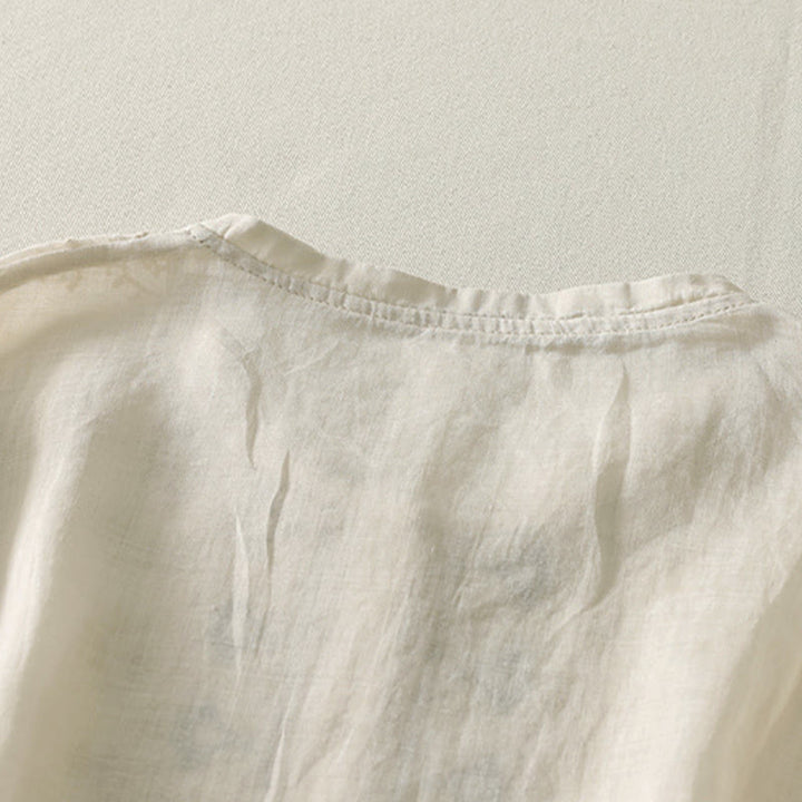 Buddha Stones Camicia da donna in poliestere con maniche corte e scollo rotondo con motivo floreale estivo - image 21