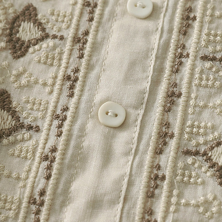 Buddha Stones Camicia da donna in poliestere con maniche corte e scollo rotondo con motivo floreale estivo - image 18