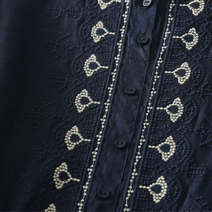 Buddha Stones Camicia da donna in poliestere con maniche corte e scollo rotondo con motivo floreale estivo - image 2