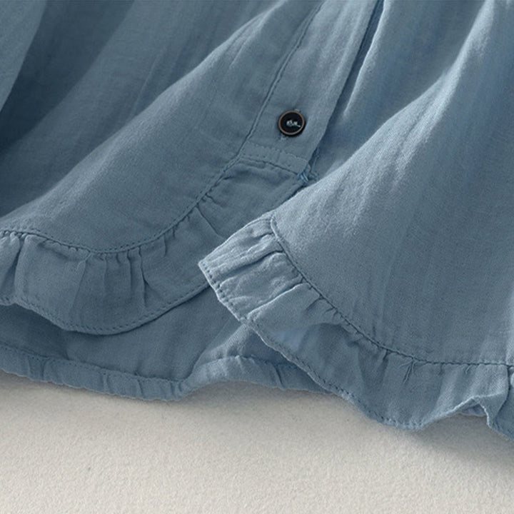 Buddha Stones Camicia da donna in poliestere a maniche lunghe con scollo rotondo tinta unita - image 5