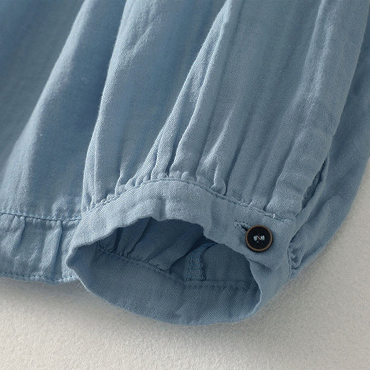 Buddha Stones Camicia da donna in poliestere a maniche lunghe con scollo rotondo tinta unita - image 6